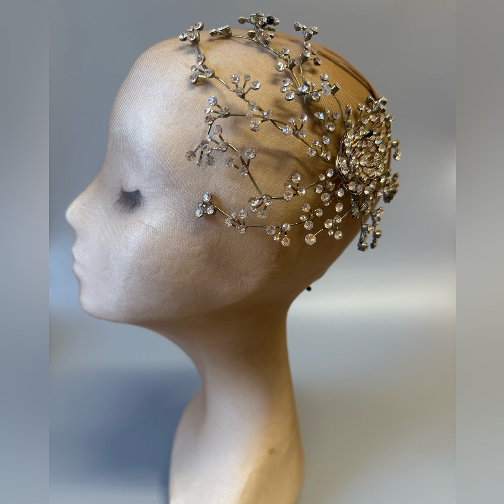 Crystal gold tone Floral Hairpiece Bridal